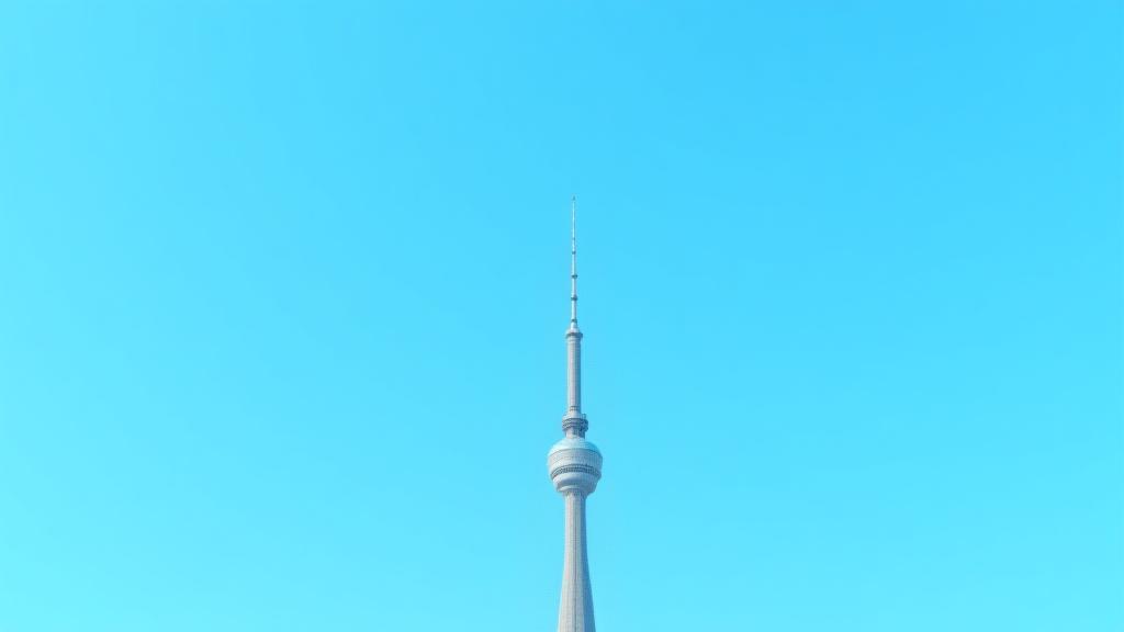 Modern telecom tower against a clear sky backdrop - background image