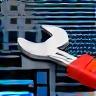 Graphic showing maintenance tools on a network server